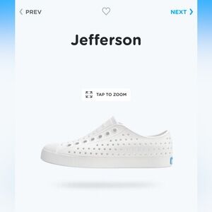 BRAND NEW NWT NATIVE SHOES US WOMEN 8 JEFFERSON